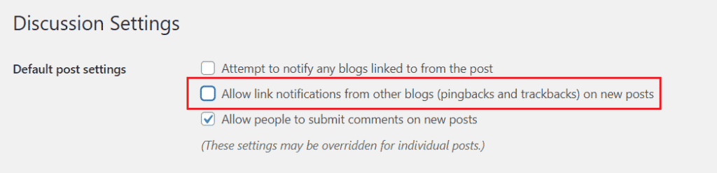 WordPress discussion settings