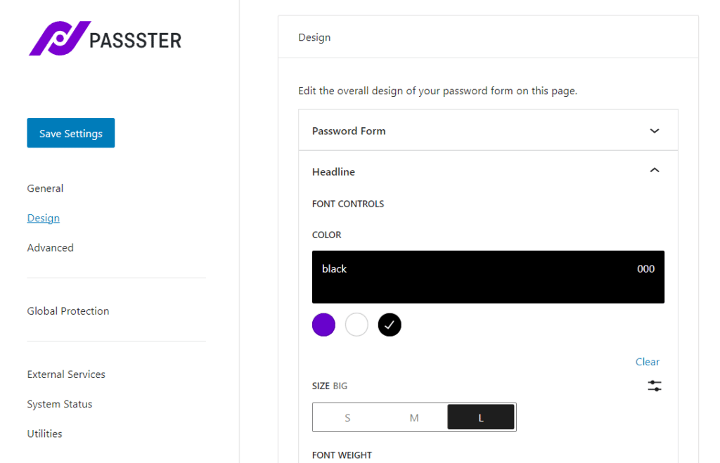 passster headline form design