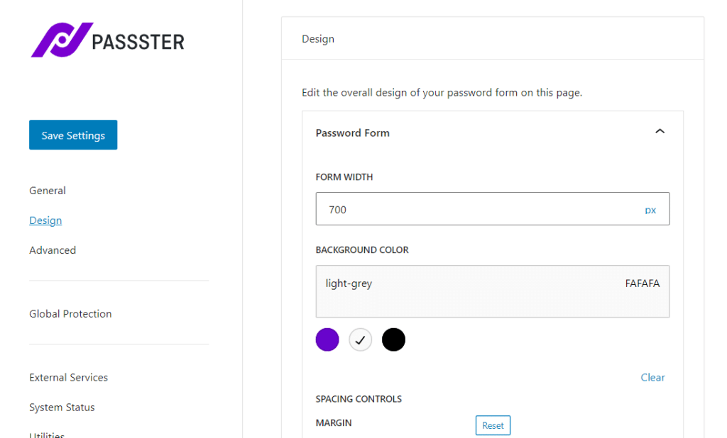 passster password form design