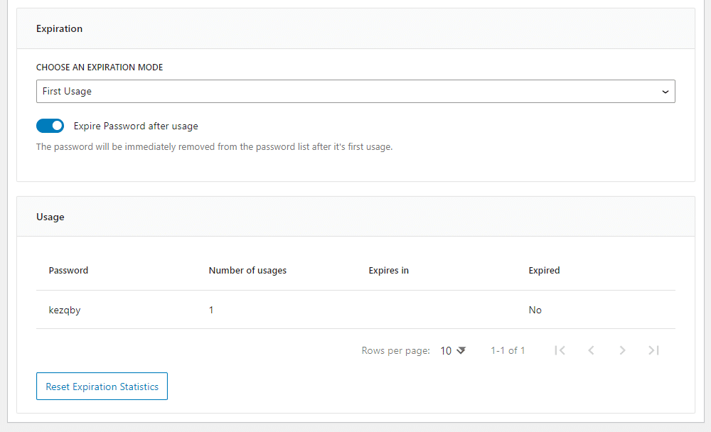 password usage password list